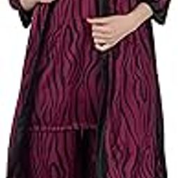 Women's Satin Printed Regular Length Top and Pyjama with Robe (Size - Free Size) (Pack of 3)-image-39