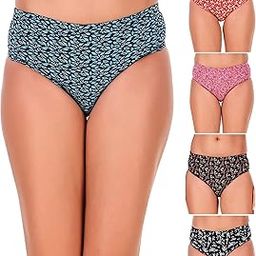 Women's 100% Cotton Printed Bikini Brief Panty (Pack of 5)-image-5