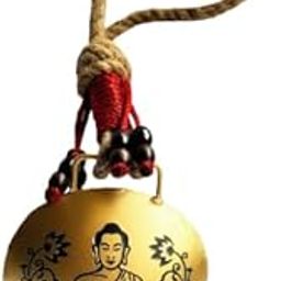 MIRAMAYEE Golden Buddha Bell Hand Crafted Iron Bells Door Hanging Decorative Bell Cow Bell - Decorative Wall Hanging - Home Wall Décor - Indoor & Outdoor Decoration - 6 Inches.-image-23