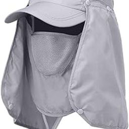 Oligitdi Polyester Sun Protection Cap For Men, Beach Fishing Hat, Summer Hat For Men, Round Sun Cap For Hiking, Fishing, Gardning, Travel (Grey)-image-24