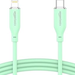 amazon basics Type-C to Lightning Silicone Cable | 20W Fast Charging, 480Mbps Data Transfer Speed | Compatible With iPhone, iPad Air, Pro, Mini, iPad | 1 mtr (Sea Green)-19