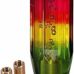 HUUSO Stylish 10cm Acrylic Crystal Edge Red Yellow and Green Gear Shifter Knob for Manual and Automatic Transmission Cars, Compatible with Maruti Suzuki Jimny (2023)-0