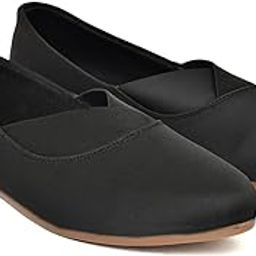 Women's Ballet Flats, Brown Canvas, Slip-On Casual Shoes with Rubber Sole-image-18
