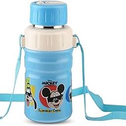 JAYPEE Steel Safe 500ml Inner Stainless steel Insulated Water bottle with Fliptop Lid, Disney Mickey Blue, Leakproof, BPA Free, Food Grade, School, Picnic Bottle & Sipper Bottle for Kids-image-9