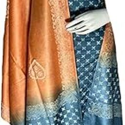 Womens Katan Slub Silk suit Double colour Hand Block khari Print unstitched Salwar suit Dress Material Top 2.5 mtr,Bottom 2.5mtr & Dupatta 2.5mtr (AS232)-picture-22