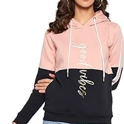 Color Block Hooded Neck Full Sleeves Regular Fit Women Casual Sweatshirt | Casual Winter Sweatshirt for Women | Women Sweatshirt for Winter Wear (P_LSWS00025_Peach)-picture-11