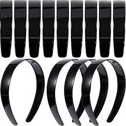� 6 piece Black Plain Craft Plastic Headbands,1 Inch Plastic Hard Headband with Teeth Head band Women Girls-image-9