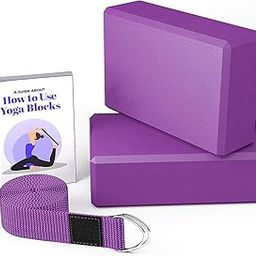 serveuttam High Density EVA Yoga Support Lightweight Odour Resistant and Moisture-Proof 2 Pc Blocks and Belt ( Purple )-28