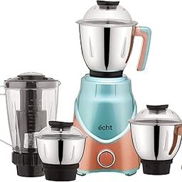 Echt ZR 7S Mixer Grinder 750 Watt, 4 Stainless Steel Jars, Wet Jar(1500 ml), Multipurpose Jar (1000 ml),Chutney Jar (300ml) & Juicer Jar(1250ml);3 Speed Control, 2 years warranty, Champagne blue-17