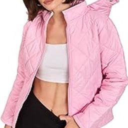 Pink Diamond Quilted Hooded Puffer Jacket-image-21