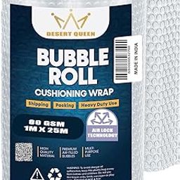 Air Bubble Wrap | Packing Roll for Safety | Multipurpose Packing Material | 1 Meter Wide (25M 80GSM)-image-9