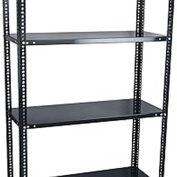 Mil-Nil Prime CRC Sheet 4 Shelf Multipurpose Slotted Angle Rack, 60 x 36 x 15 Inch, 24 Gauge (Grey) 16 Gauge Angles-25