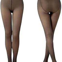 Women Winter Warm Thermal Legging, Dual Tone Skin Effect Winter Thermal Pantyhose Stretchable Leggings | Thick Furry Thermal Leggings Elastic High Waisted Tight | (Black) (28-32 Inch)-image-89
