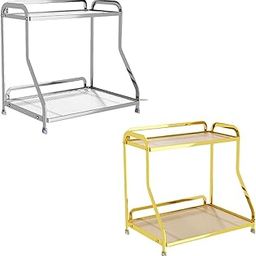 THE STYLE SUTRA Bathroom Organizer Countertop 2 Tiers for Living Room Dressing Table Kitchen Argent-image-93