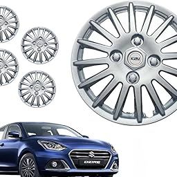 Kunj Autotech 14 Inch Silver Color Car Wheel Cap Hub Cover for Dzire Set of 4 Pieces-image-39