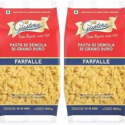 Gustora Farfalle Pasta Combo Pack Of 2 I Durum Wheat Semolina I Rich In Protein & Fibre I Zero Cholesterol I Cooking Time 10 Min I Vegetarian Pasta - (500 Gm X 2)-image-74
