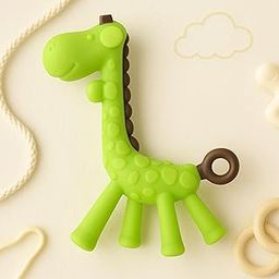 AEREX Infant Giraffe Shape Teether For Baby 100% Food Grade, Bpa Free Silicone Teething Baby Teether Teething Toy Baby Teether For 3 To 12 Months Baby,Green-picture-13