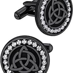 Mens Cufflinks, Norse Viking Tuxedo Shirt Cuff Links, Stainless Steel Cuff Links and Shirt Studs, Gift Box-image-28