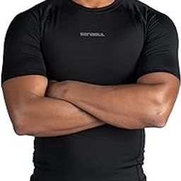 Model Zero Rash Guard Short Sleeve Compression Shirts for Men | MMA BJJ T Shirt | Workout Cross Training Rash Guard-image-36