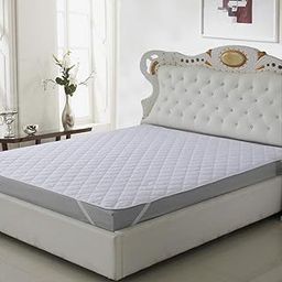 Kuber Industries Waterproof PVC Double Mattress Protector - King, 72" x 72", White-38