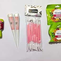 E - Buddies Plastic Ceramic Pottery Tools Set of 8,WHITE Ceramic Cone 2pc,Fevicryl fabric glue 1pc,moldit clay 50gm 2pc,for Lippan Art| Madhubani Art| Clay Modelling,Shaping, for Art & Craft Supplies.-image-0