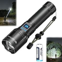 WISKA Kisan LED Torch Light High Power Rechargeable Flashlight, Powerful Portable High Power Torch, Heavy Duty, Zoomable, Ideal for Camping and Emergency Use-1