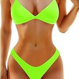 S2Z Fashion Women Two Piece Bikini High Cut Swimsuit Triangle Bathing Suit Sexy Bikini Set-image-38