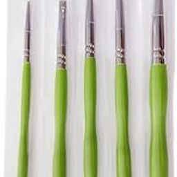 5Pcs/Set Lab Aesthetics Brushes Porcelain Ceramist Brush Building Pen Dental Nylon Green Hair Wood Handle 0# 2# 6# 7# 8#-image-26