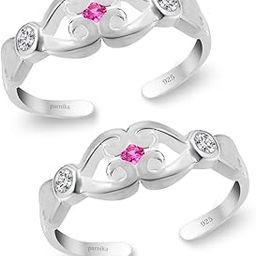 (Formerly MJ 925 CZ Embellished Contemporary Design Silver Toe Rings In Pure 92.5 Sterling Silver For Women | Chandi Bichiya Bichhiya | With Certificate Of Authenticity-image-11