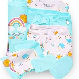 SuperBottoms Baby Gift Set for New Born - Skin-Friendly Newborn Essentials - Ideal Gifts for NewBorn Baby – Unisex Clothing - 0-3 Months – 11 Pieces Baby Gift Hamper (Blue)-image-22