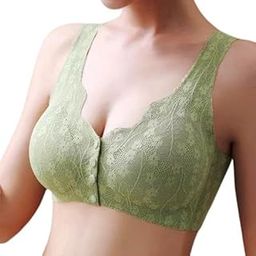 Women's Seamless Removable Padded Printed with Front 4 Button Open Nursing/Breastfeeding/Maternity Bra-image-62