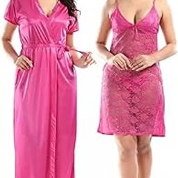 Net Nighty with Satin Robe-image-97