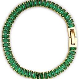 Emerald Link Green Stone Bracelet for Womens - Waterproof & Anti-Tarnish-38