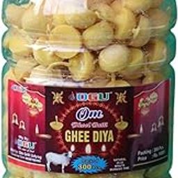 Cow Ghee Diya Batti for Puja, 30 min Burning Time, 100% Wax Free Pooja Ghee Batti for Home Decoration, Festivals & Religious Rituals | Readymade Cotton Wicks (300)-image-52