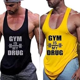 Men's Gym Vest - Sleeveless Shirt for Casual Wear, Gym, and Sports - Breathable and Comfortable, Lightweight, Easy Care | Colour: Black Yellow | Material : Polyester | Size XXL | Pack of 1-392-image-12