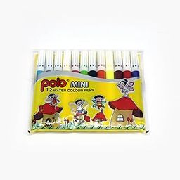 polo Water Colour pens mini – 12 Vibrant Colours Each, Pack of 10 | Smooth, Washable Ink | Safe for Kids, Ideal for School & Creative Art-image-46