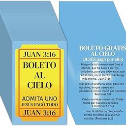 240pcs Gospel Tract Cards Plan of Salvation Cards Pocket Holy Prayer Cards Bible Tracts Postcards Inspirational Bibles in Bulk Christian Tracts for Evangelism Church Gifts (Spanish Ticket to Heaven)-image-18