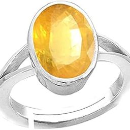 13.25 Ratti 12.15 Carat Certified Unheated Untreatet AAA++ Quality Natural Yellow Sapphire Pukhraj Gemstone Ring Silver for Women's and Men's-picture-16