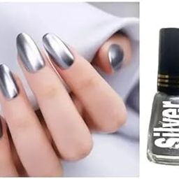 Truvic Super Stay Matte Finish Water Proof Nail Paint Beautiful Color Nail Polish For Women (Silver (Pack of 1)), 15 ml-14