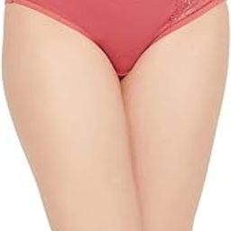 Women's Cotton Low Waist Bikini Panty with Lace Insert in Pink-picture-4