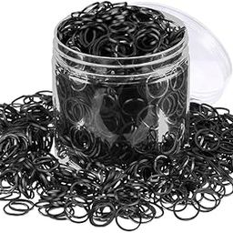 Virtu Vend Ventures (900 PCS) Elastics Stretchy Hair Tie Ponytail Hair Rubber Band Holder for Women, Soft & Smooth Basic Everyday Wear Thin Elastics Stretchy Hair Tie whit Transparent Bag-image-94