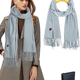 Rechargeable Heated Scarf for Women, Electric Neck Warmer Scarf with 5000mAh USB Battery, Cold Winter Gift for Men-picture-33