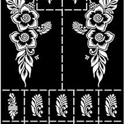 Komstec Quick Apply Mehndi Stencil Sticker with Finger Design for Home Use-image-85