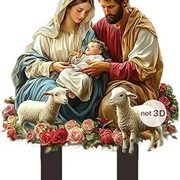 HEAVENGLOW Nativity Decorative Garden Stake 2D Xmas for Indoor Outdoor Landscape Bonsai Lambs-image-12