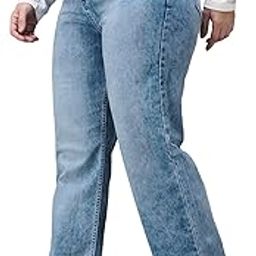 miss chase a+ Women's Wide-Leg Fit High Rise Regular Length Stretchable Denim Jeans-picture-29