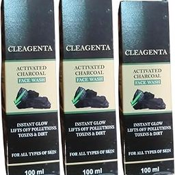 cleagenta activated charcoal face wash skin rejuvenating and clearing for all skin type 100 ml pack of 3-13