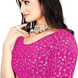 Blouse Stylish Golden Embroidery Work Blouse Stretchable Velvet Blouse New 2024 Collection Women's Saree Blouse-image-22