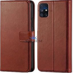 Leather Vintage Shock Proof Flip Case Back Cover for Samsung Galaxy M51 Sport (Flexible | Leather Finish | Card Pockets Wallet & Stand |Brown)-image-94