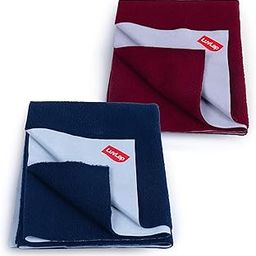 LuvLap Instadry Anti-Piling Fleece Extra Absorbent Quick Dry Sheet for baby, Baby Bed Protector, Waterproof baby sheet, Small size 50x70cm, Pack of 2, Maroon & Navy Blue-13