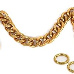 DIY Heavy Chunky Aluminum Purse Handle Bag Chain Charms Strap Replacement Handbag Accessories Decoration (Gold)-image-2